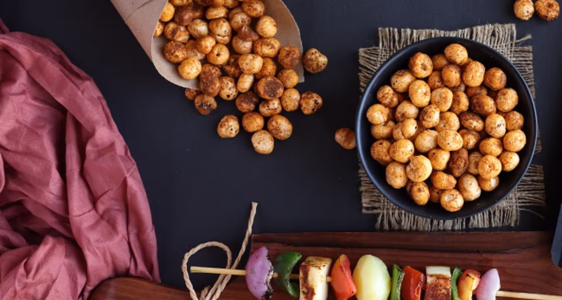 Healthy makhana fox nuts background India Nirvana Nuts