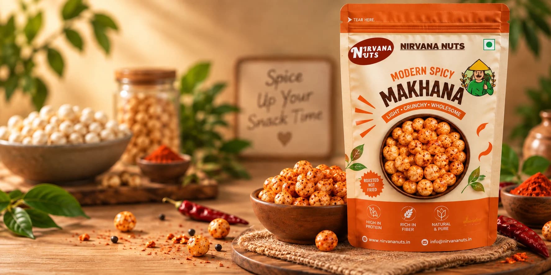 Modern Savory Makhana roasted fox nuts healthy snack option India